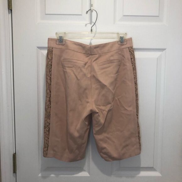 Rebecca Taylor pink midi Bermuda shorts with side lace detail, size 4 - Picture 8 of 13